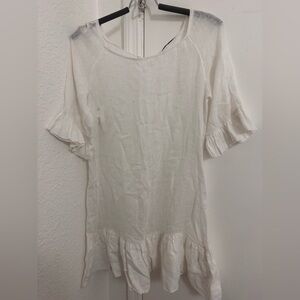 Elegant White Ruffle Sleeve Top